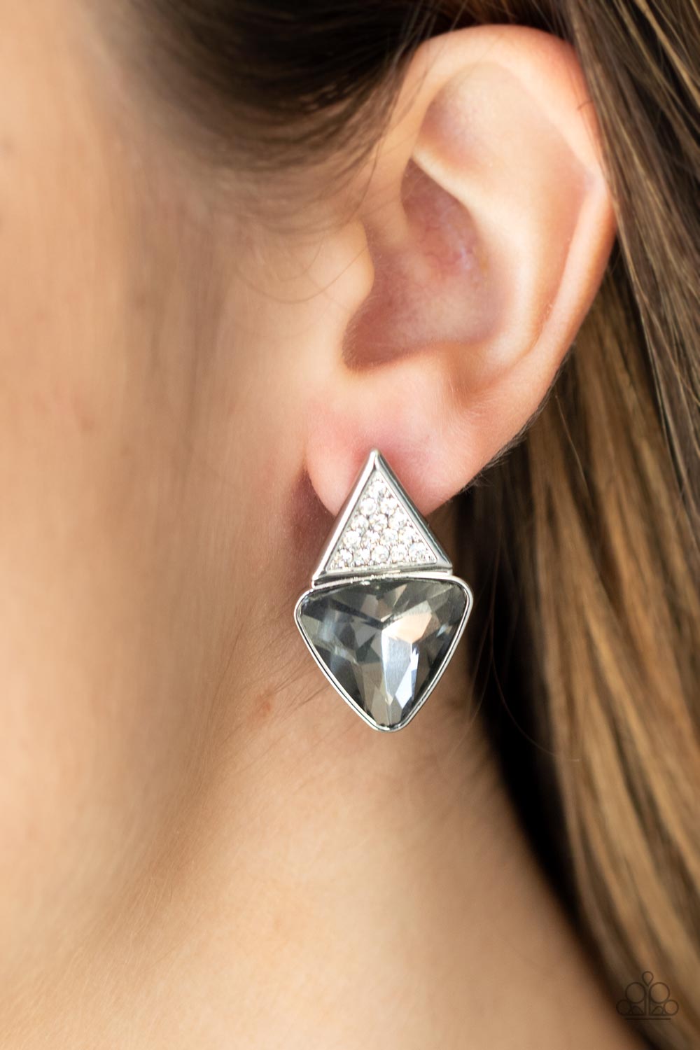 Paparazzi Risky Razzle - Silver Earrings - Pusher P