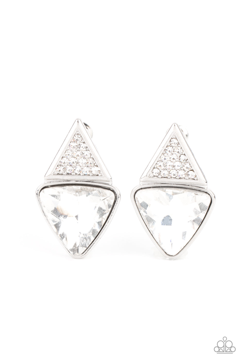 Paparazzi Risky Razzle - White Earrings - Pusher P