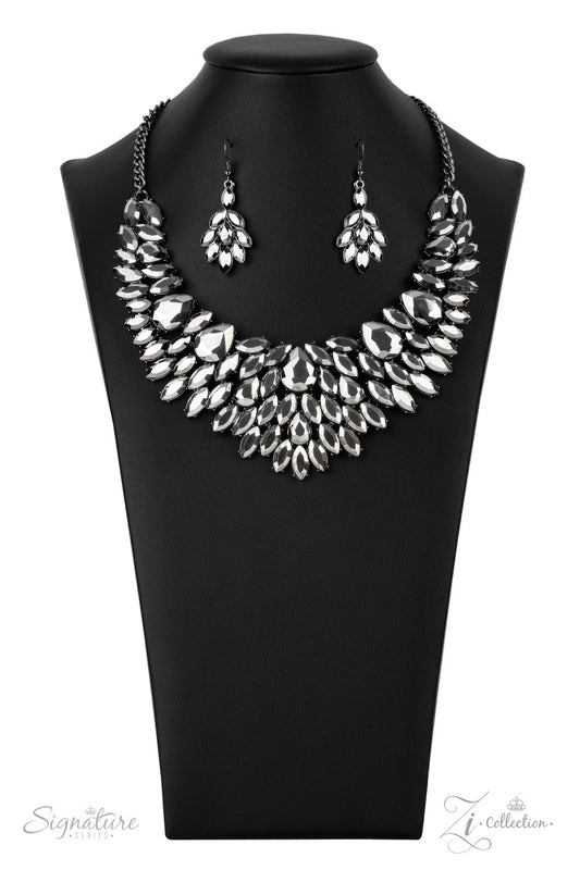 Paparazzi The Tanisha 2021 Zi Collection Hematite Necklace - Pusher P