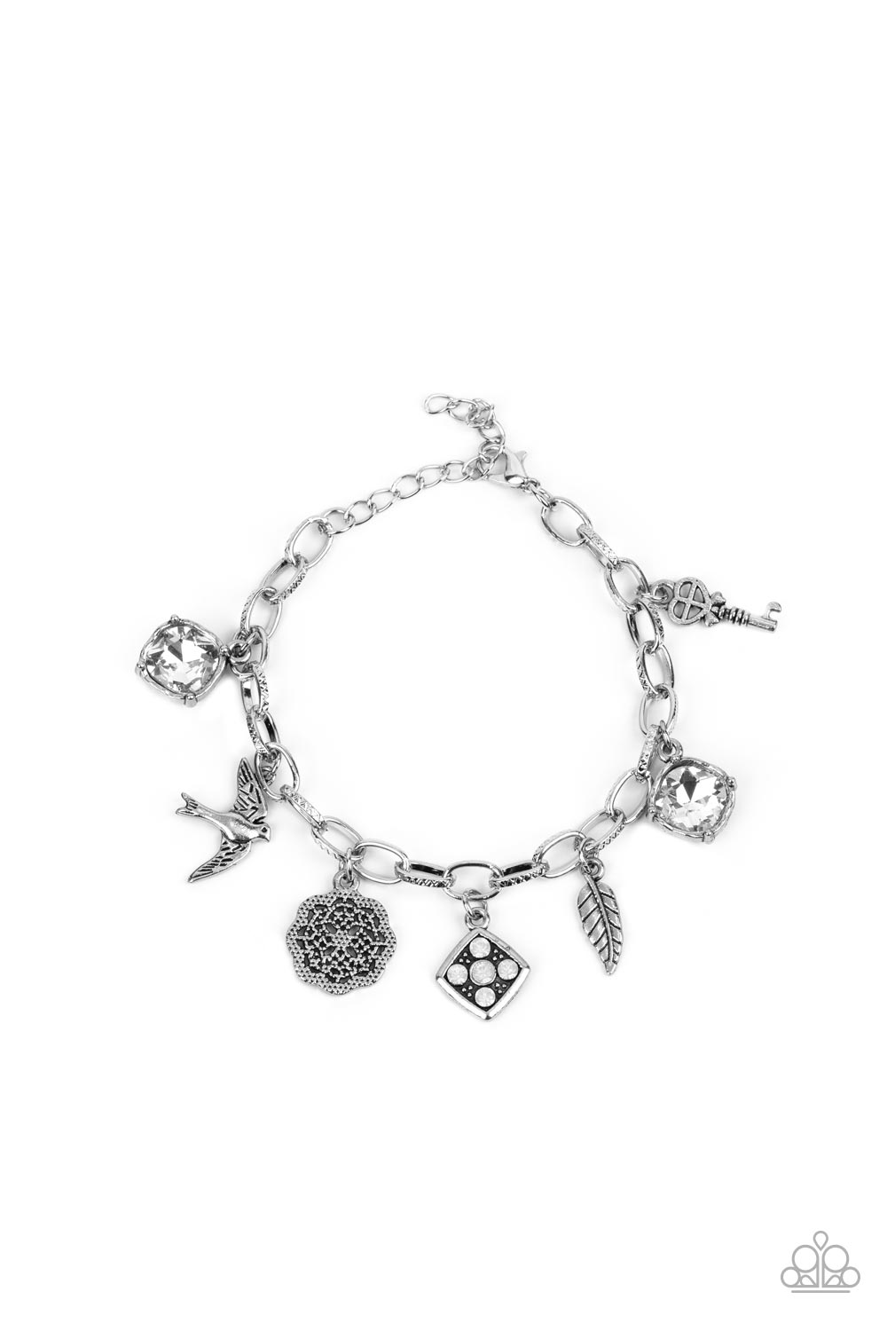 Paparazzi Fancifully Flighty - White Bracelet - Pusher P