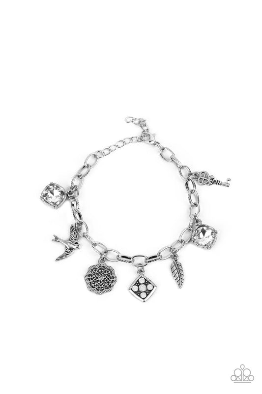 Paparazzi Fancifully Flighty - White Bracelet - Pusher P