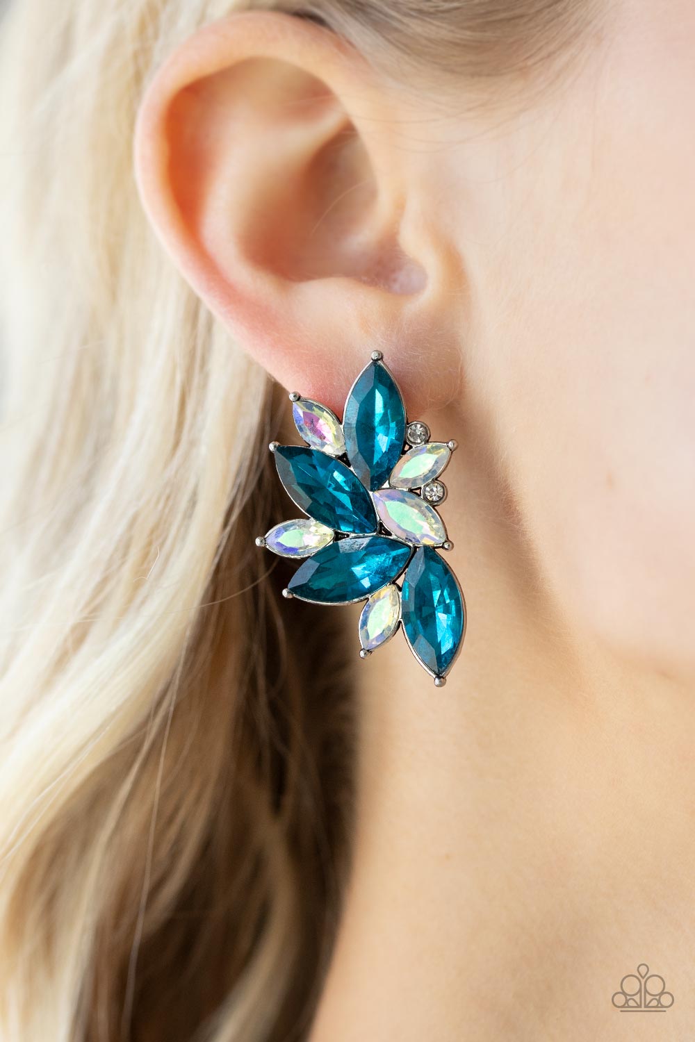 Paparazzi Instant Iridescence - Blue Earrings - Pusher P
