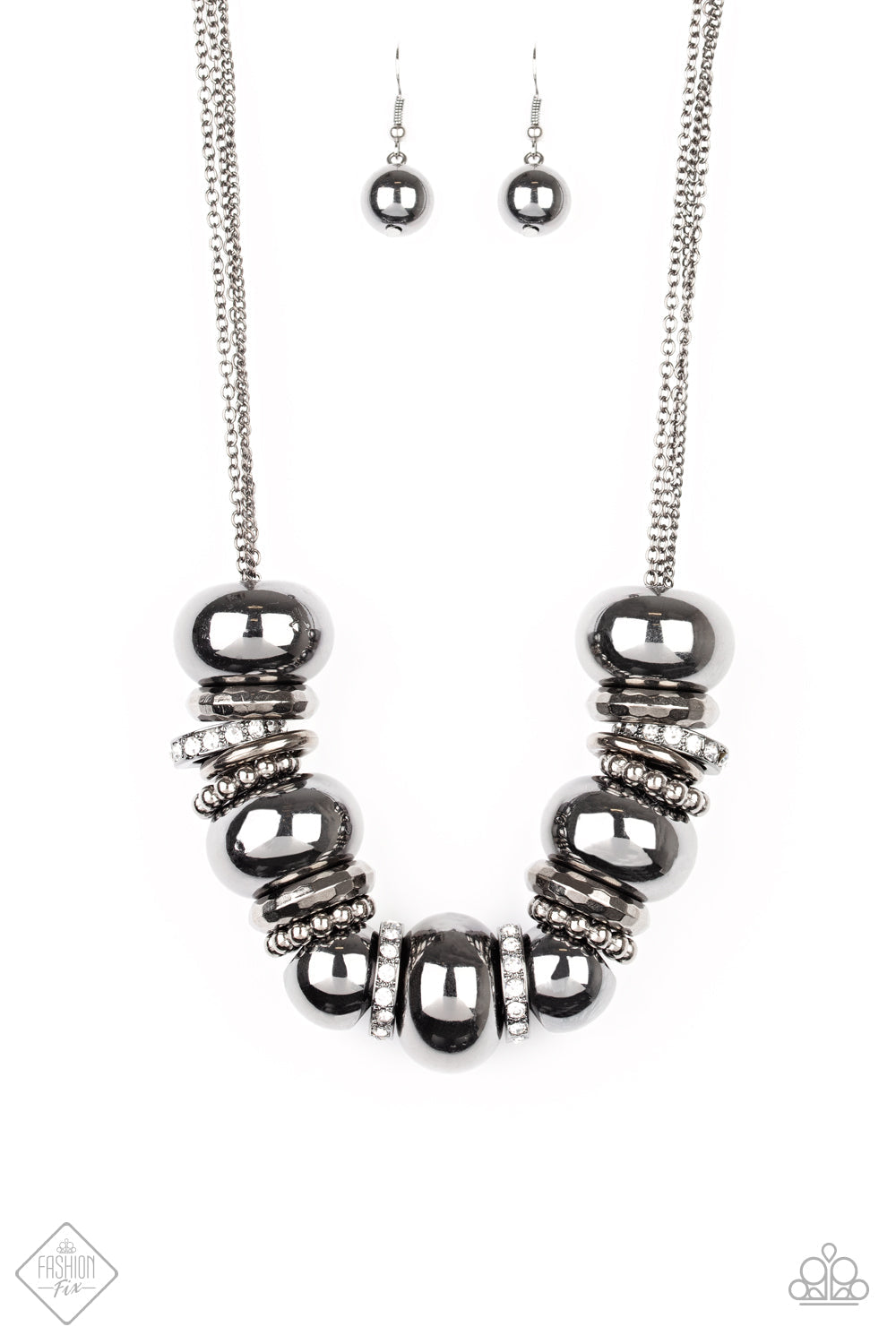 Paparazzi Only The Brave - Black - May 2020 Fashion Fix Necklace - Pusher P