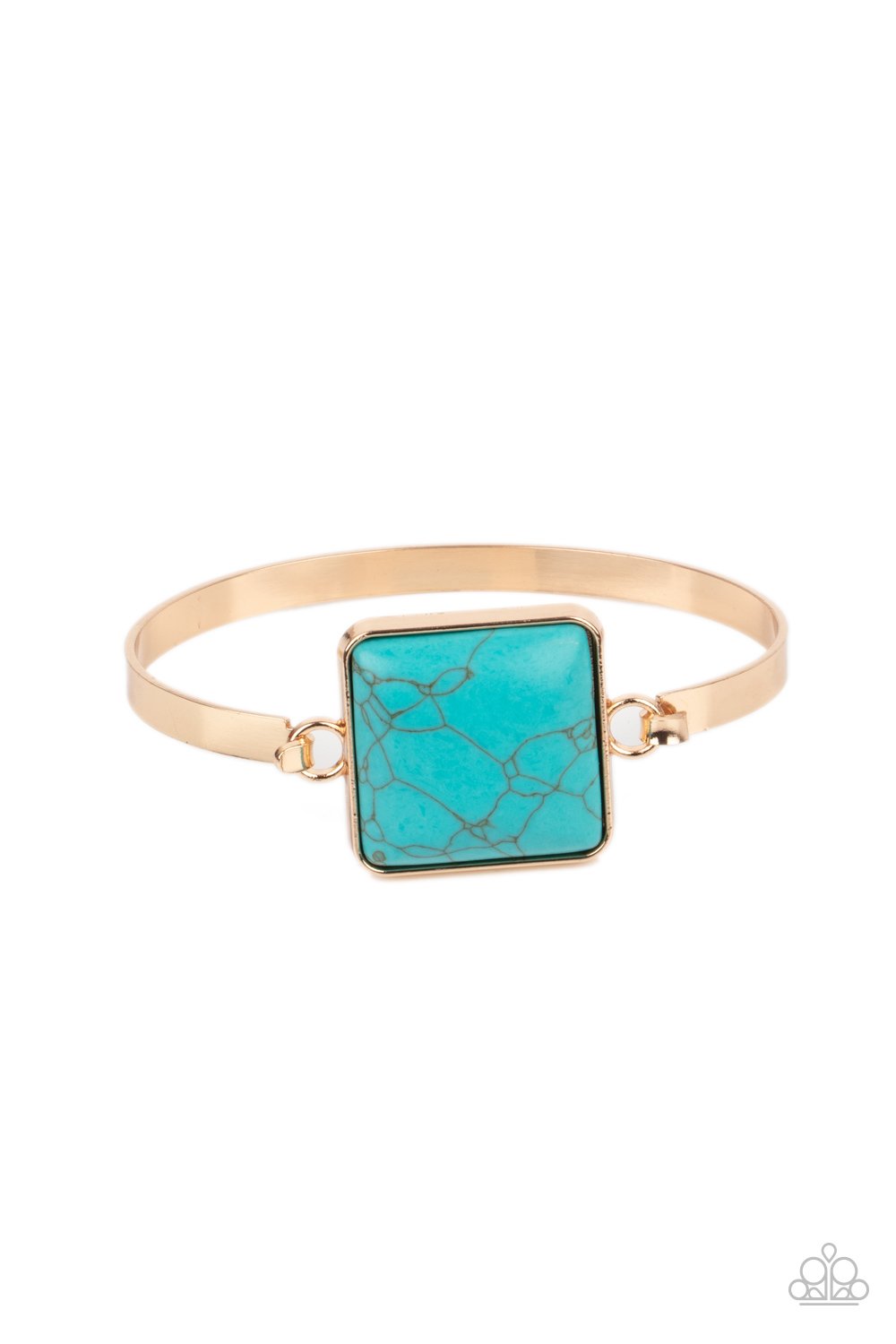 Paparazzi Turning a CORNERSTONE - Gold & Turquoise Bracelet - Pusher P