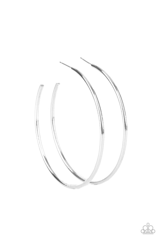 Paparazzi Mega Metro - Silver Earrings
