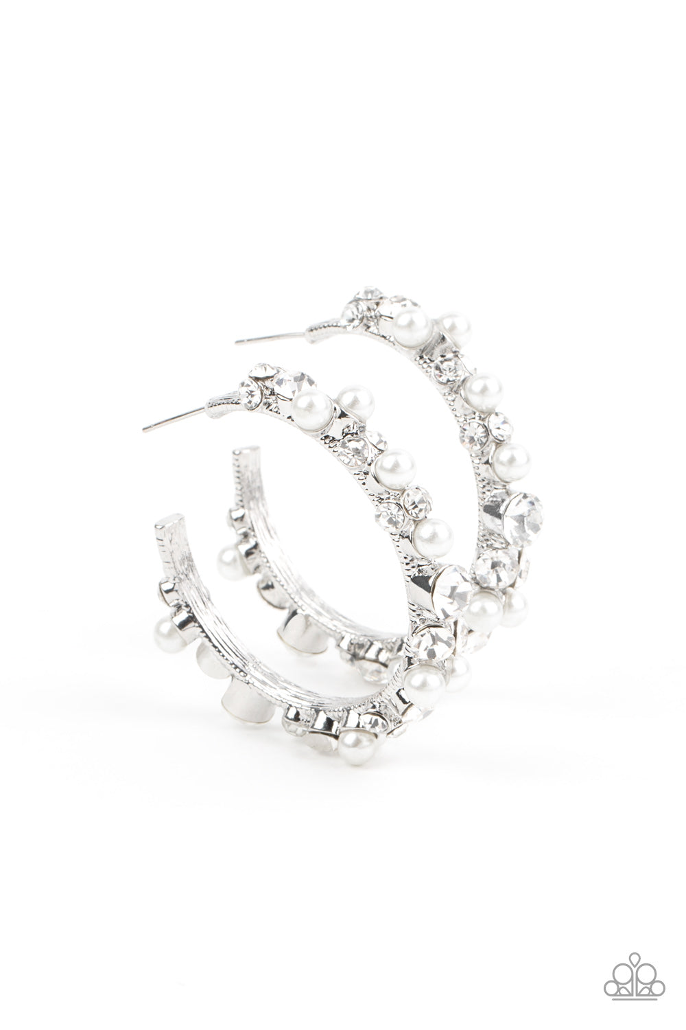 Paparazzi Let There Be SOCIALITE - White Earrings - Pusher P