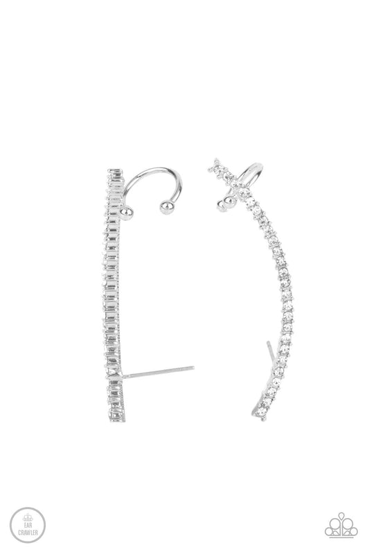Paparazzi Sleekly Shimmering - White Ear Crawlers - Pusher P