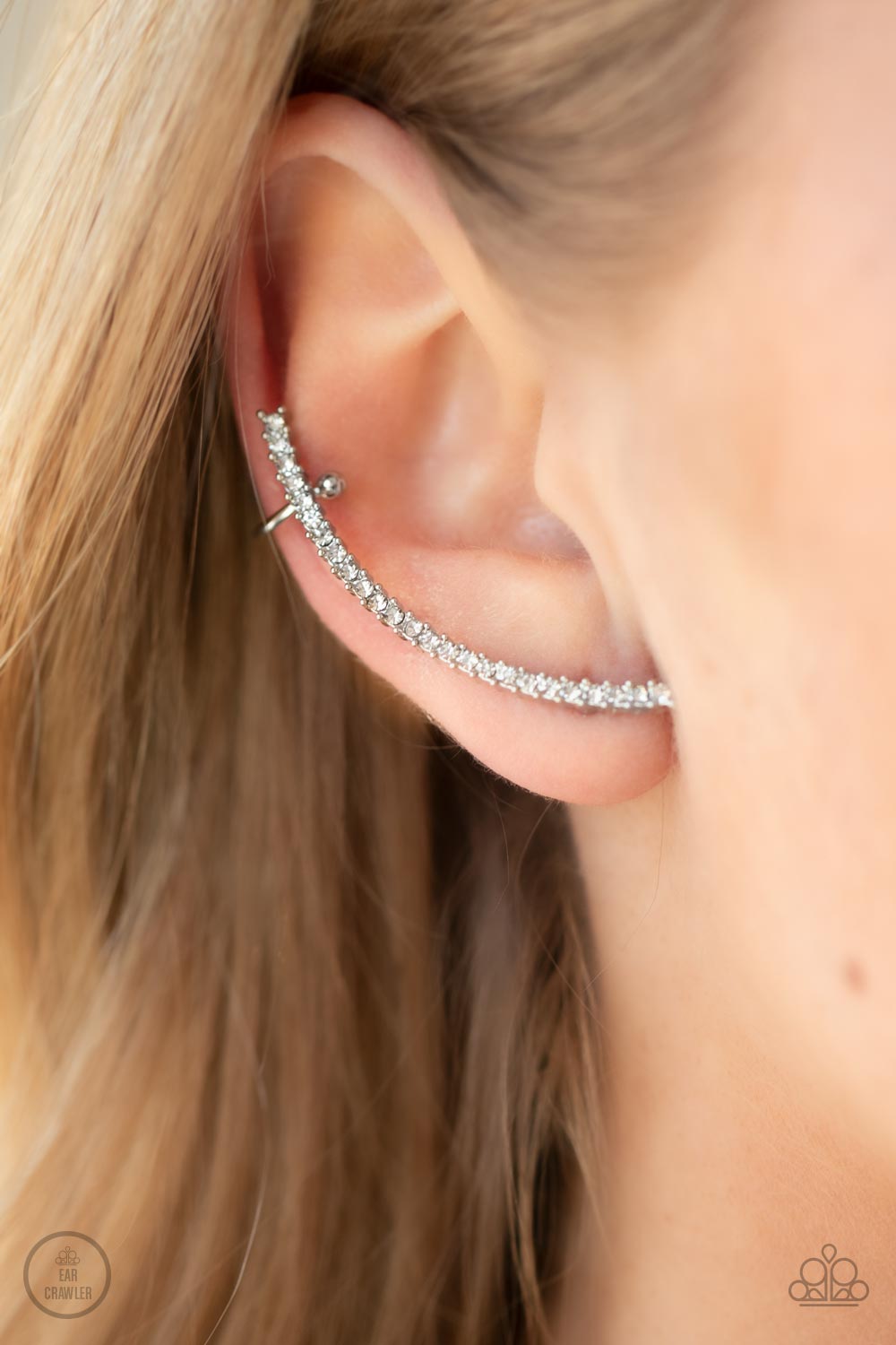 Paparazzi Sleekly Shimmering - White Ear Crawlers - Pusher P