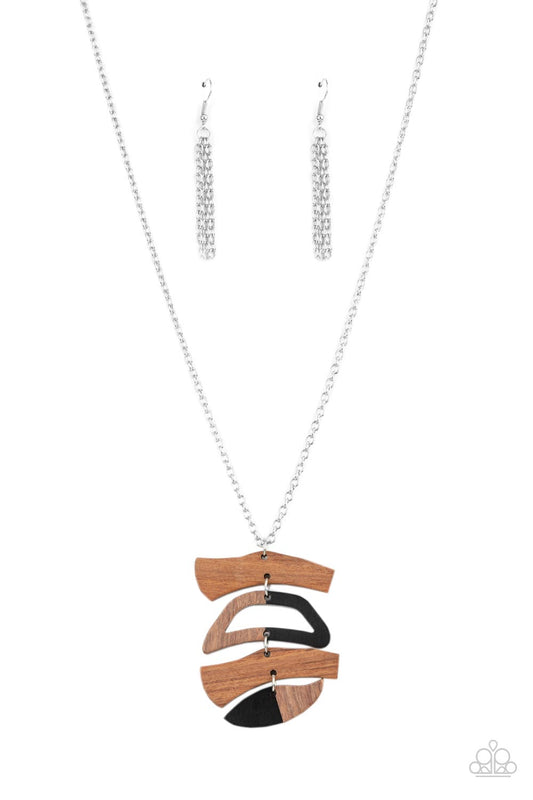 Paparazzi A WOODWORK In Progress Black Necklace - Pusher P