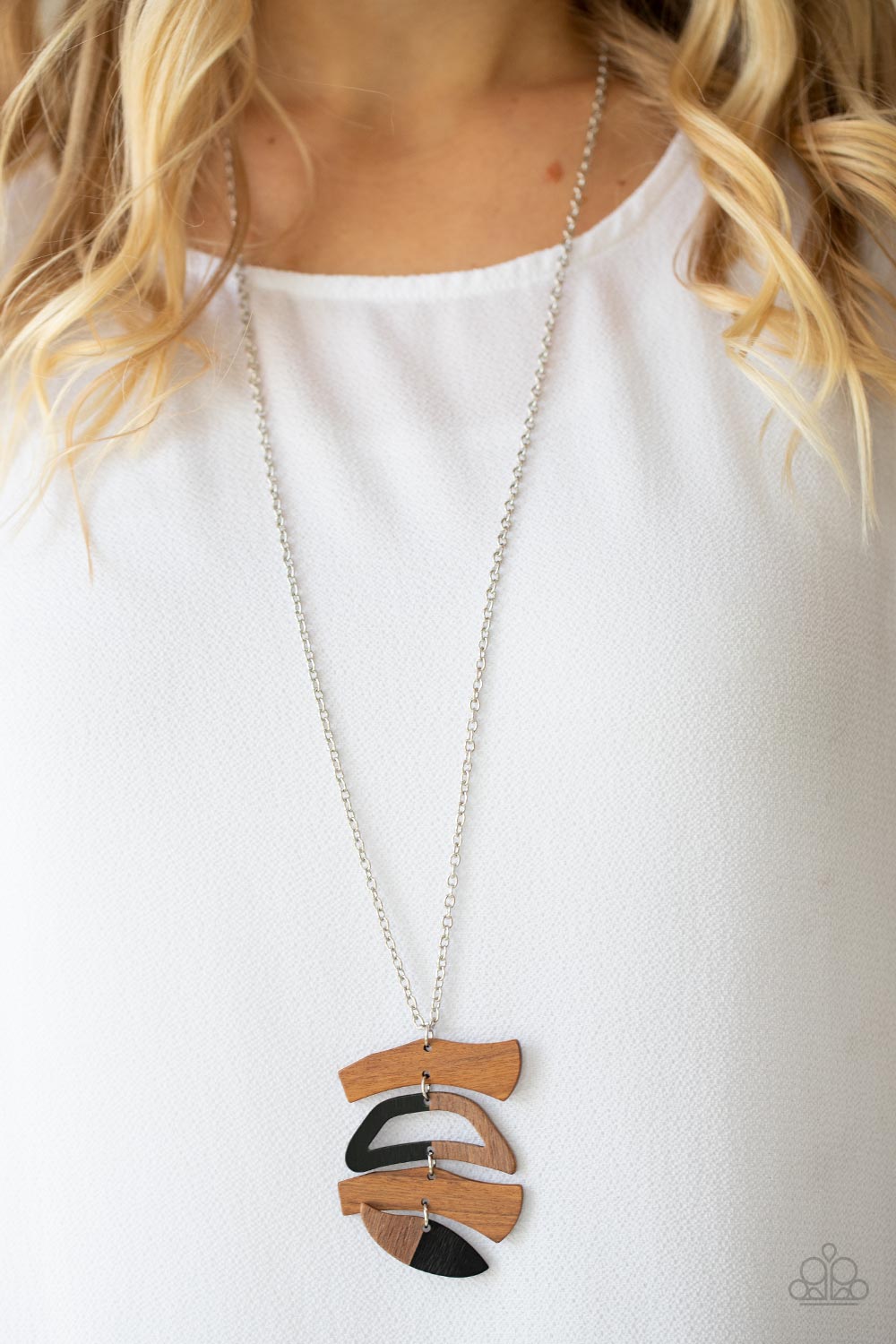 Paparazzi A WOODWORK In Progress Black Necklace - Pusher P