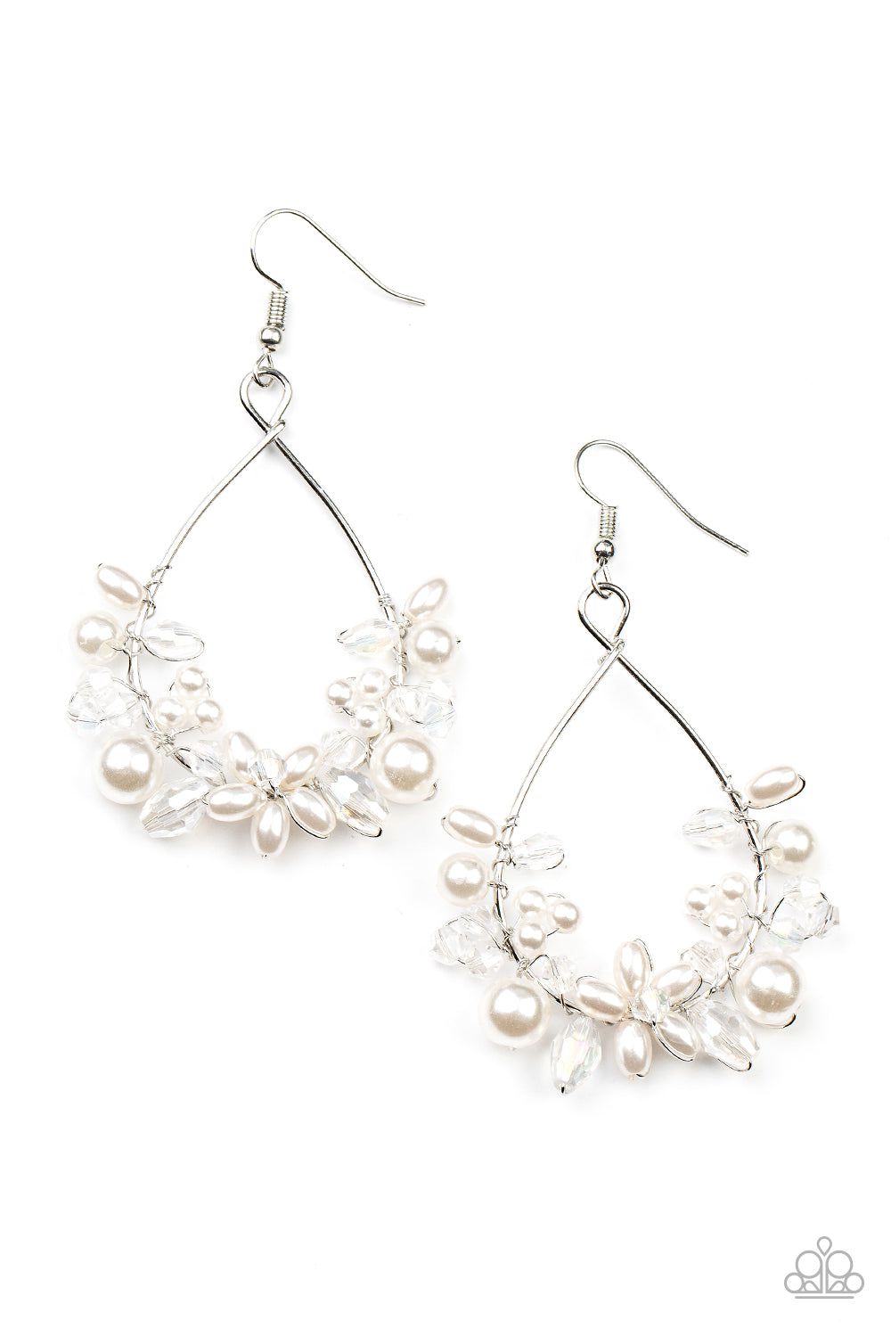 Paparazzi Marina Banquet - White Earrings - Pusher P