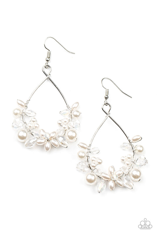 Paparazzi Marina Banquet - White Earrings - Pusher P