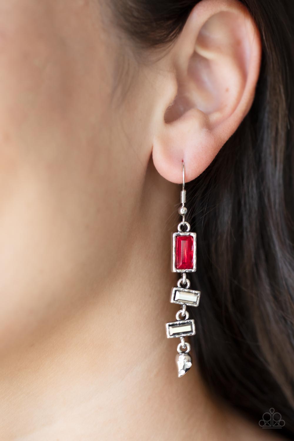 Paparazzi Modern Day Artifact - Red Earrings - Pusher P