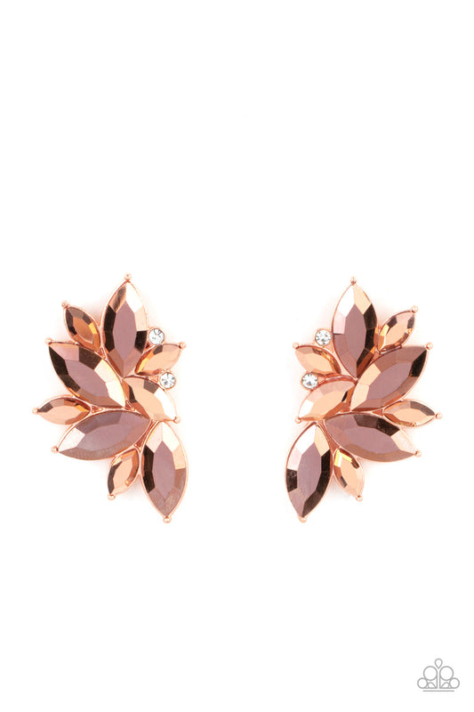 Paparazzi Instant Iridescence - Copper Earrings - Pusher P