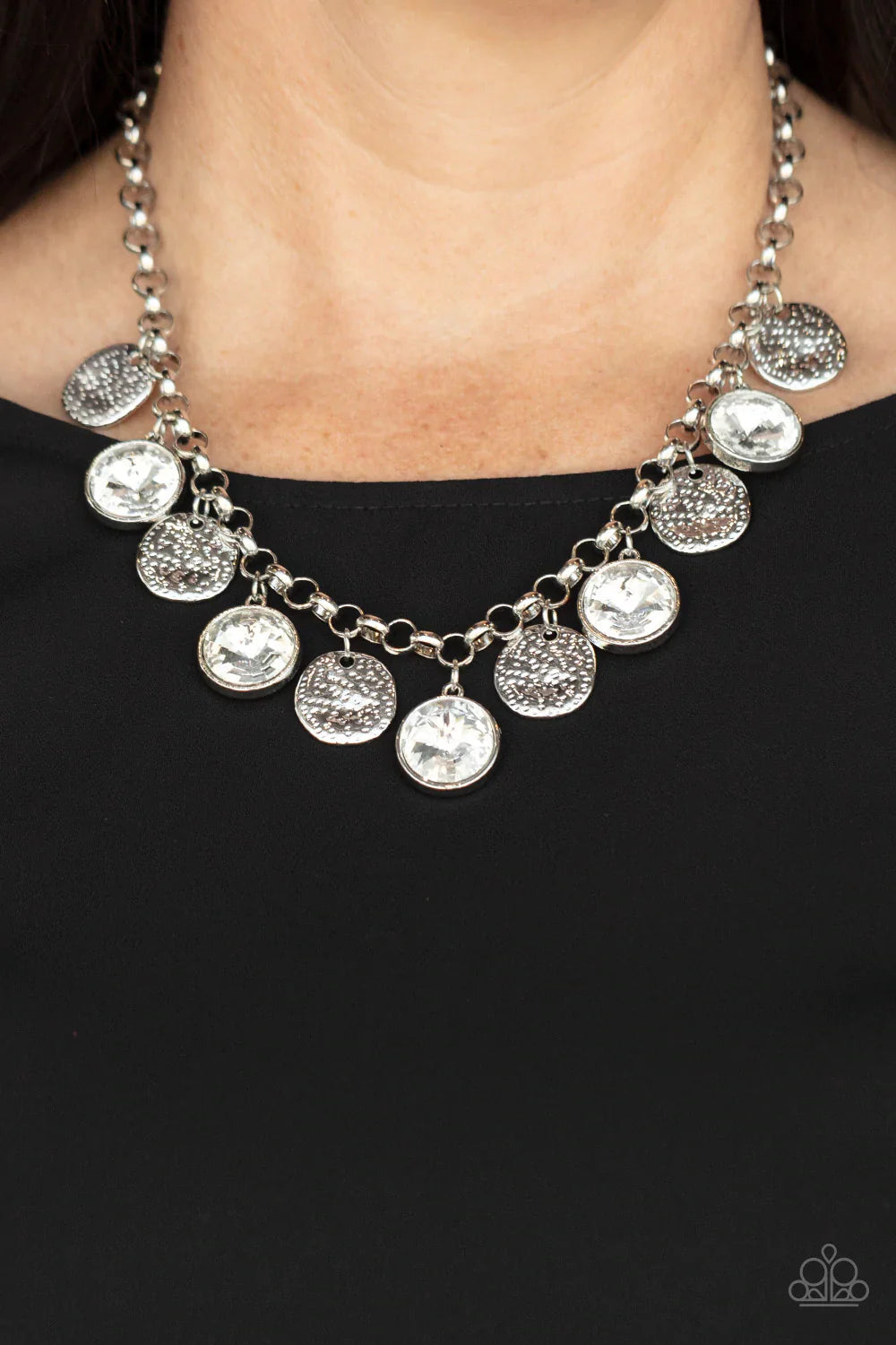 Paparazzi Spot On Sparkle - White Necklace - Pusher P