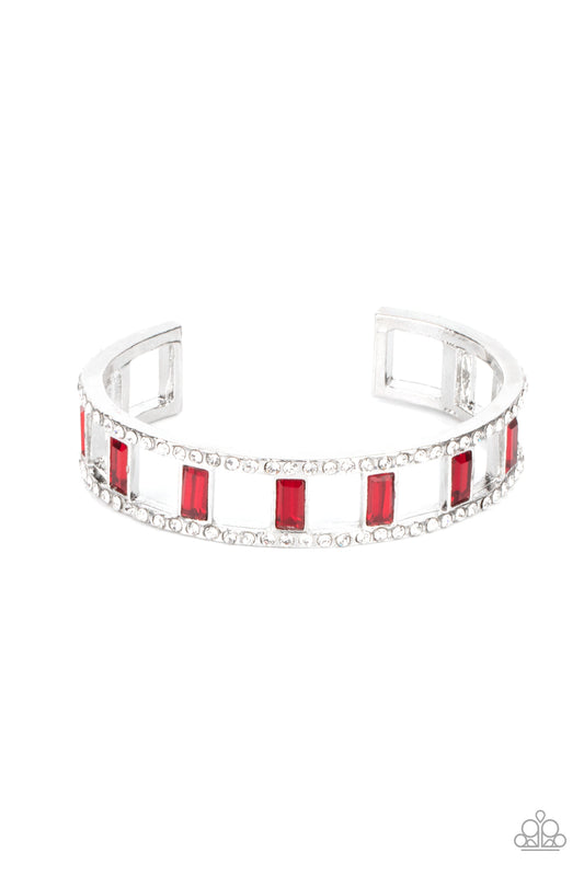 Paparazzi Industrial Icing - Red Bracelet - Pusher P