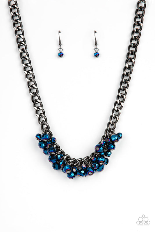 Paparazzi Galactic Knockout - Blue Necklace - Pusher P