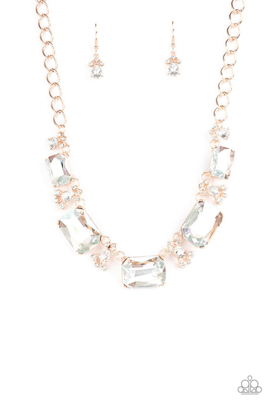 Paparazzi Flawlessly Famous - Multi - Rose Gold Necklace - Paparazzi jewelry images