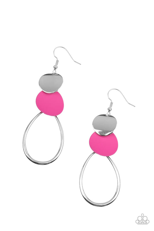 Paparazzi Retro Reception - Pink Earrings- Paparazzi Jewelry Images