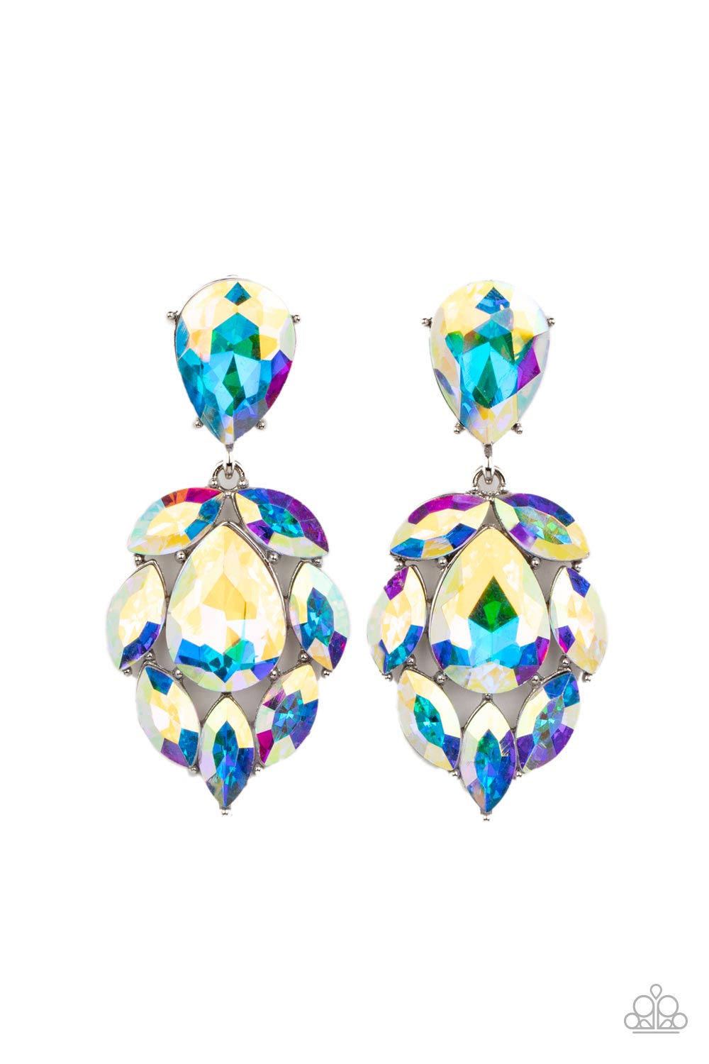 Statement Earrings - Paparazzi Explosive Elegance - Silver Earrings - Paparazzi Accessories Jewelry