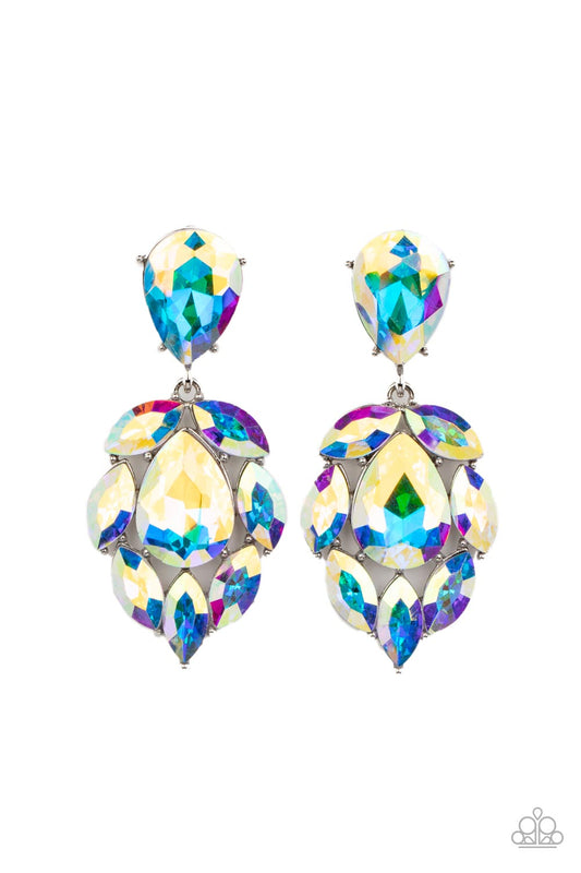 Statement Earrings - Paparazzi Explosive Elegance - Silver Earrings - Paparazzi Accessories Jewelry