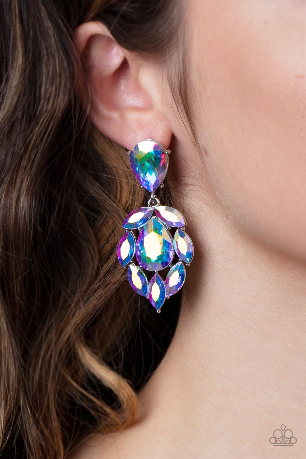 Statement Earrings - Paparazzi Explosive Elegance - Silver Earrings - Paparazzi Accessories Jewelry