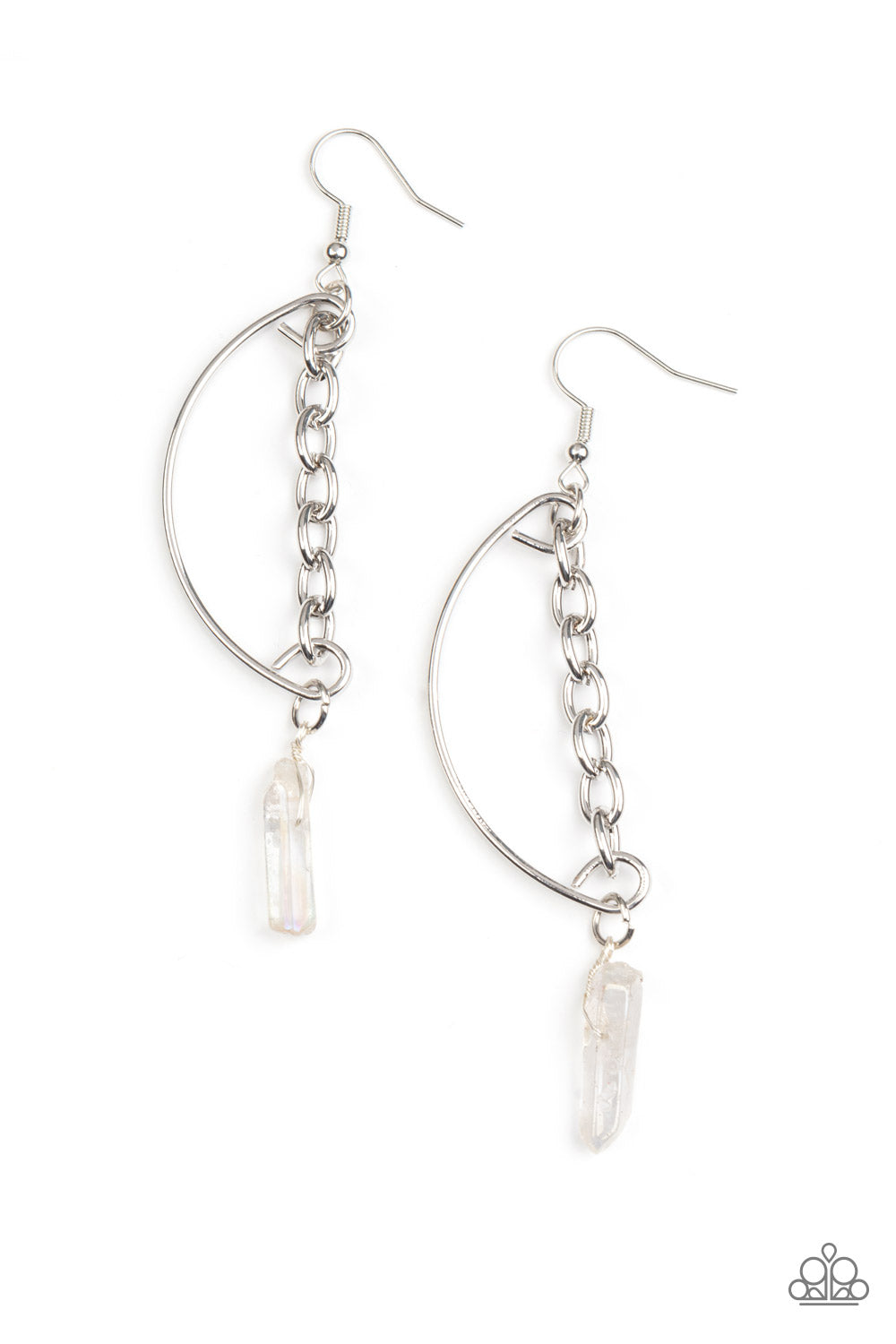 Paparazzi Yin to My Yang - White Earrings - Pusher P