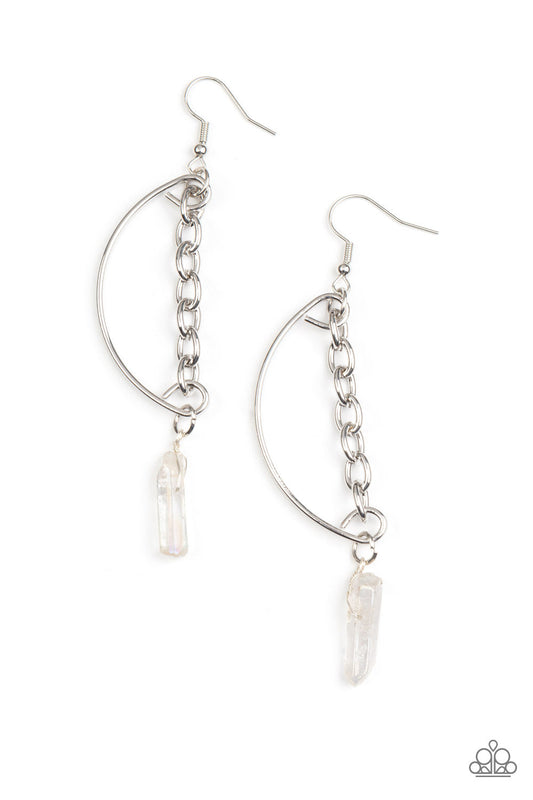 Paparazzi Yin to My Yang - White Earrings - Pusher P