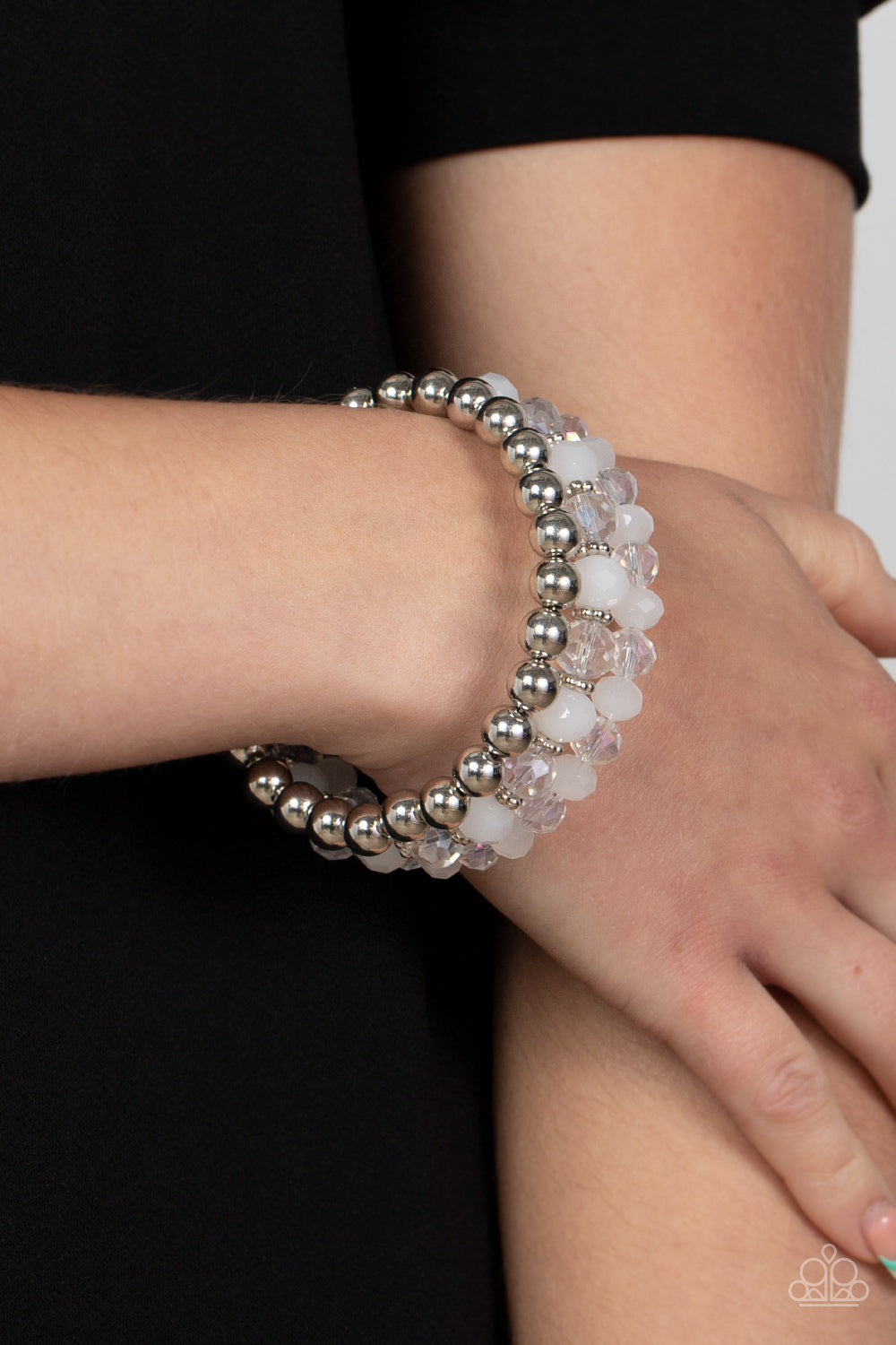 Paparazzi Gimme Gimme - White Bracelet - Pusher P