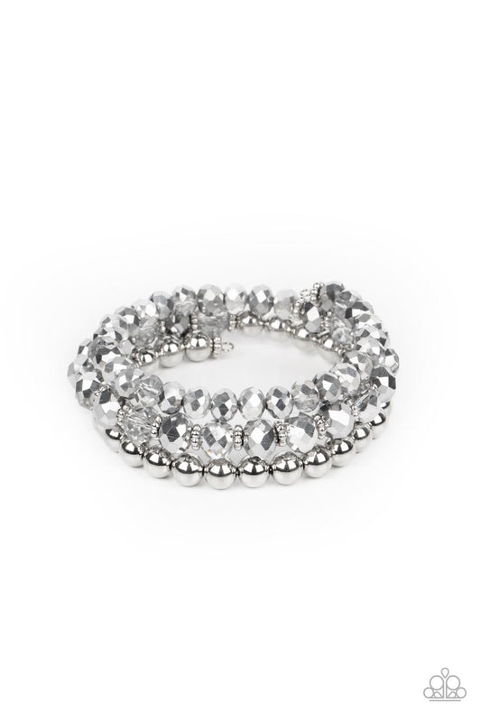 Paparazzi Gimme Gimme Silver Rhinestone Bracelet - Pusher P