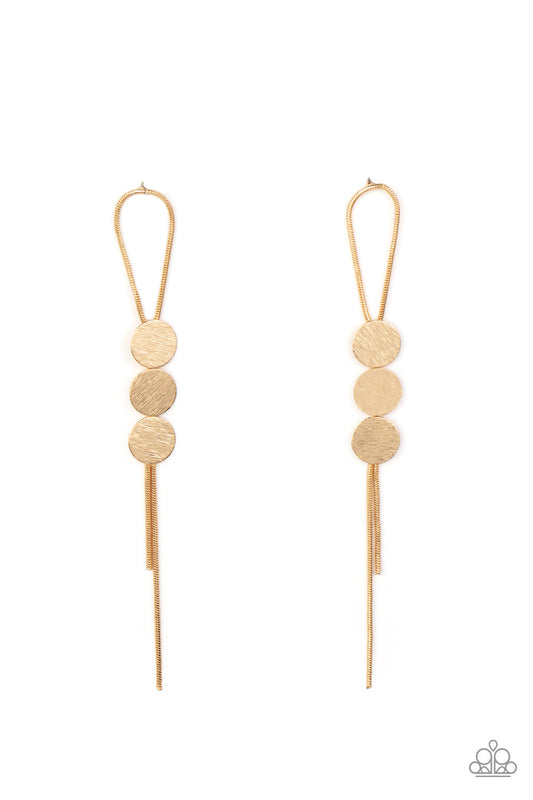 Paparazzi Bolo Beam - Gold Earrings - Pusher P