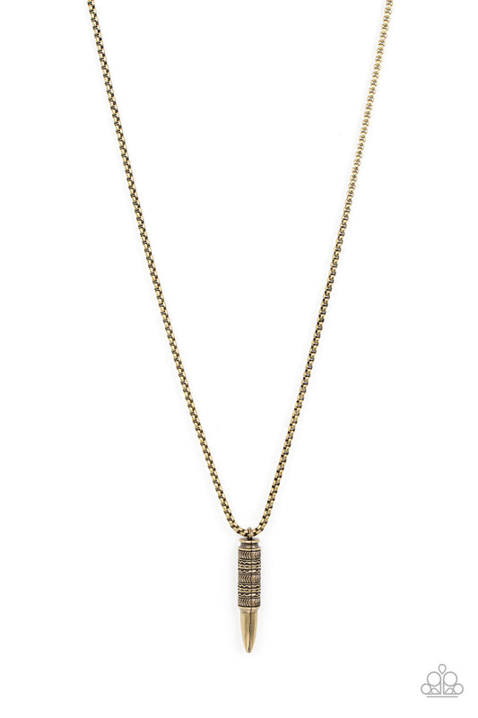 Paparazzi Highland Hunter - Brass Necklace - Pusher P