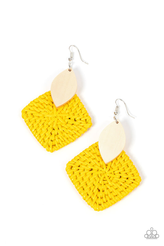 Sabbatical WEAVE - Yellow Wood Earring - Pusher P