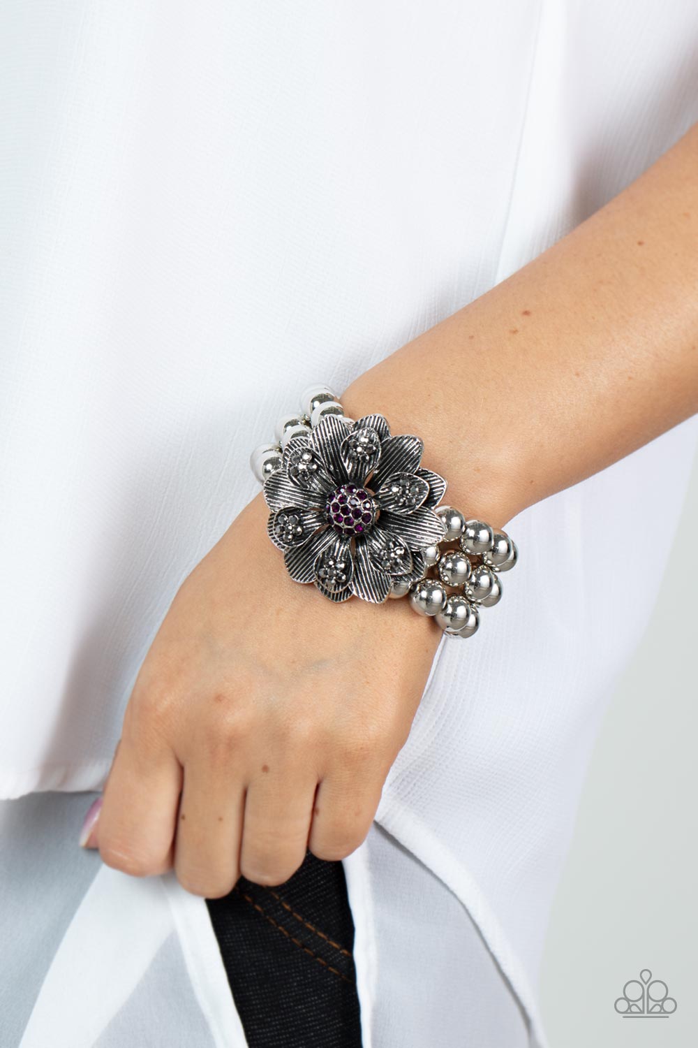 Paparazzi Botanical Bravado - Purple Bracelet - Pusher P