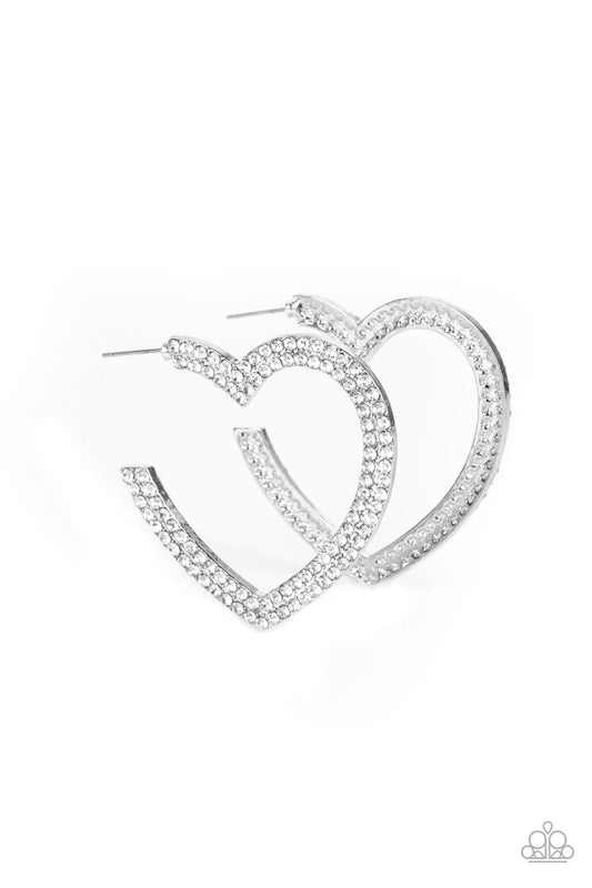 Paparazzi AMORE to Love - White Earrings - Pusher P