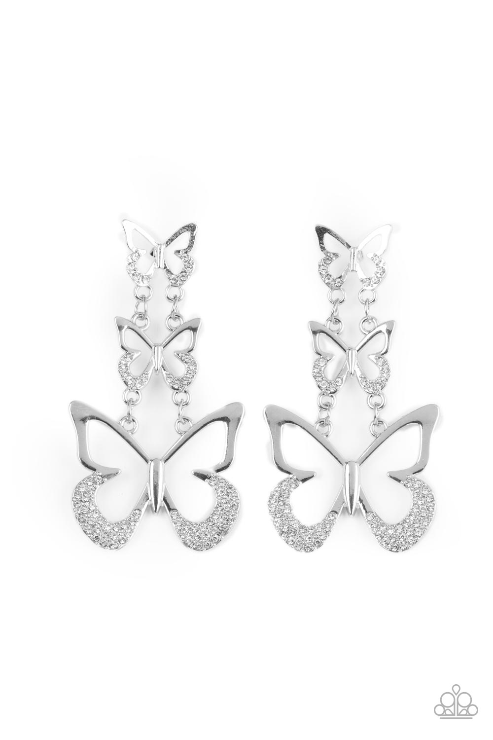 Paparazzi Flamboyant Flutter - White Earrings - Pusher P