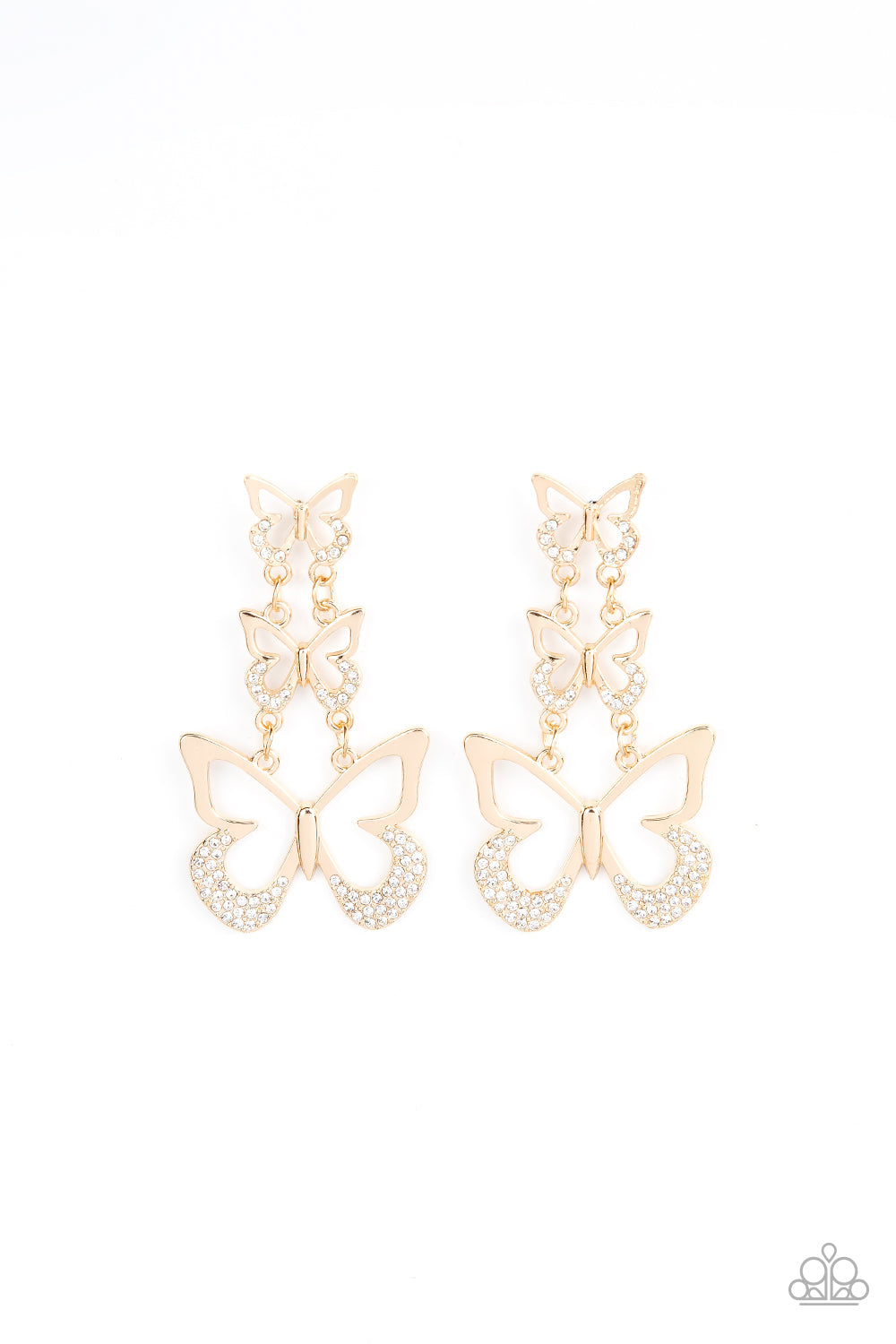 Paparazzi Flamboyant Flutter - Gold Earrings - Pusher P