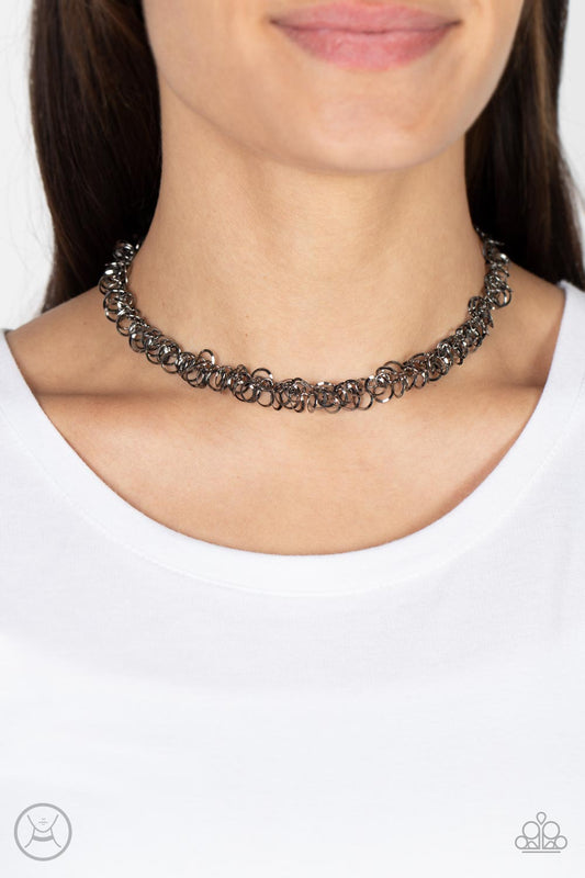 Cause a Commotion - Black Necklace - Pusher P