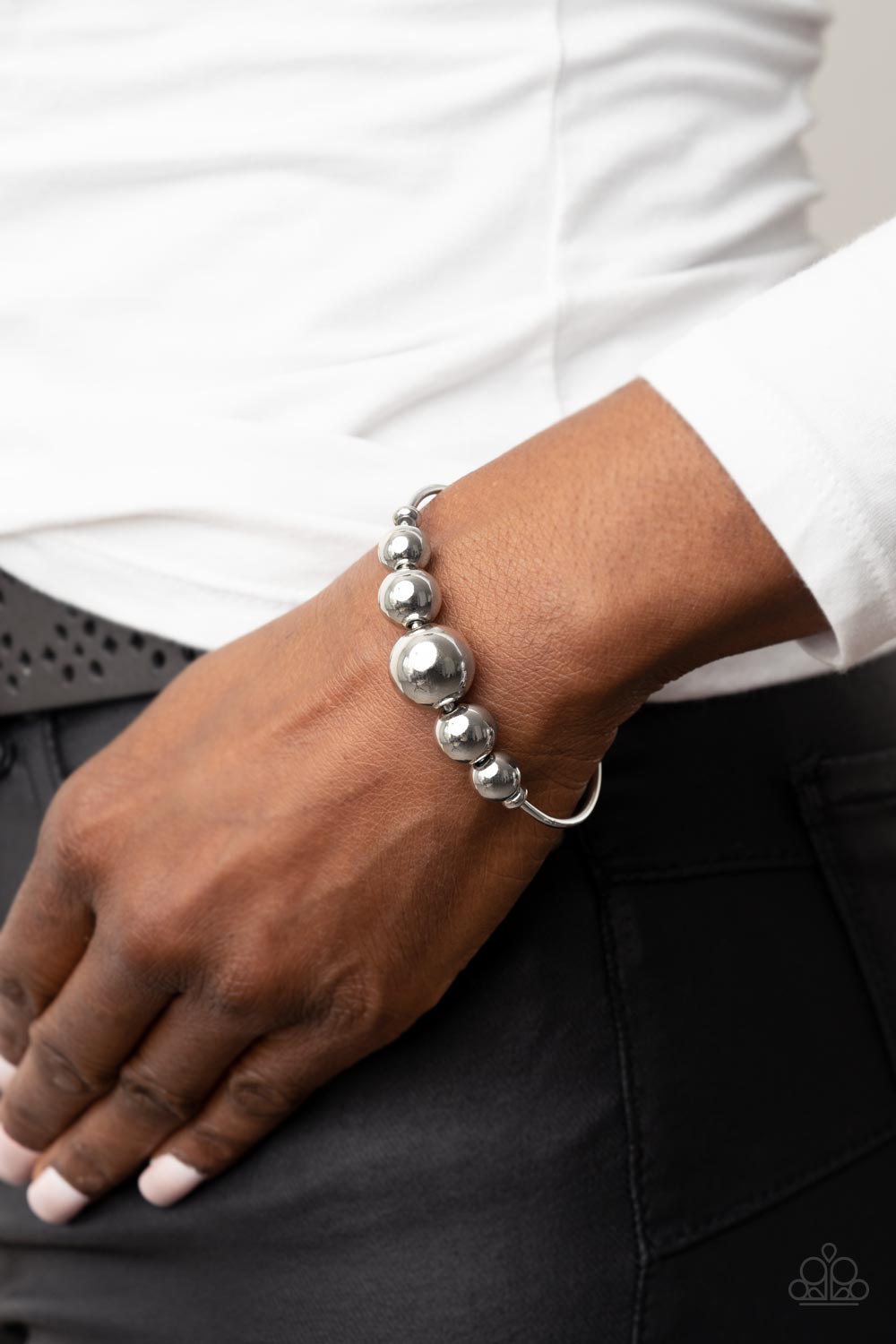 Paparazzi Bead Creed - Silver Bracelet - Pusher P