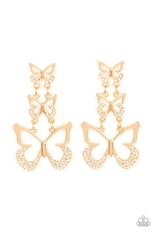 Paparazzi Flamboyant Flutter - Multi Butterfly Earrings