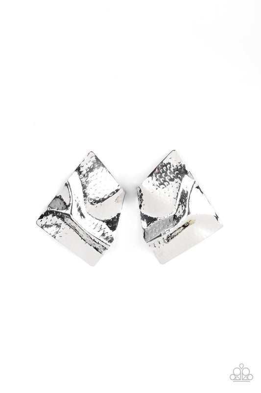 Paparazzi Modern Maverick - Silver Earrings - Pusher P
