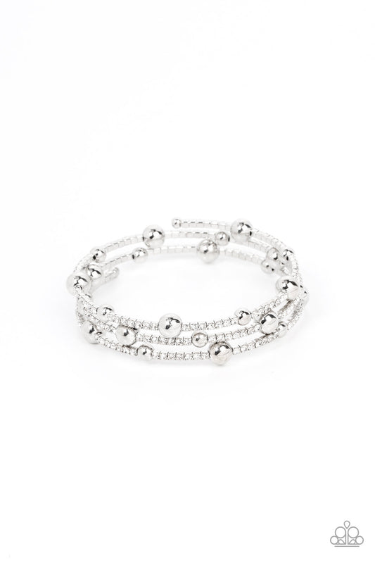Paparazzi Spontaneous Shimmer - White Bracelet - Pusher P