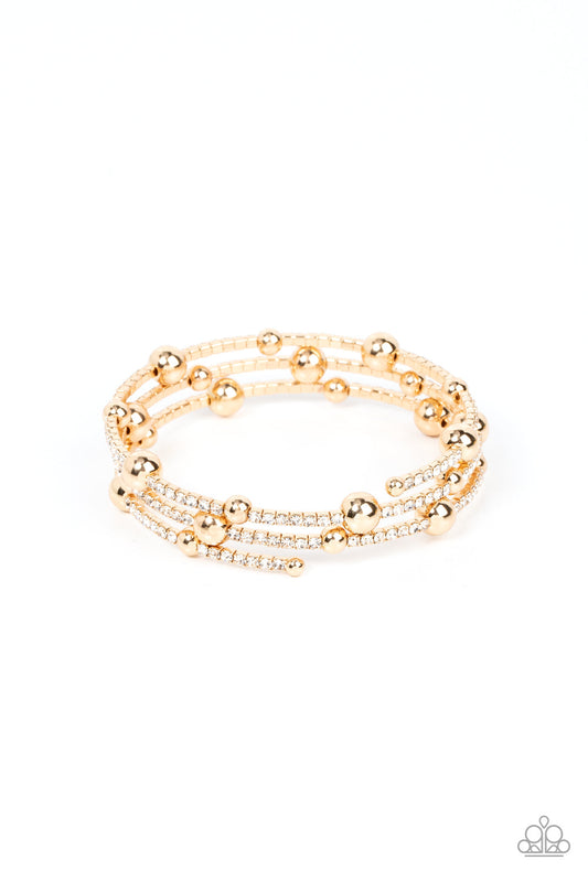 Paparazzi Spontaneous Shimmer - Gold Bracelet - Pusher P