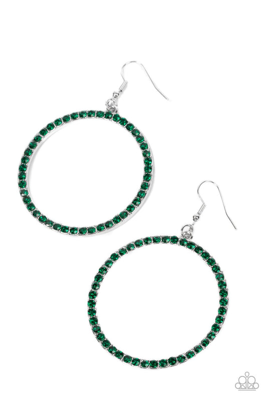 Paparazzi Head-Turning Halo - Green Earrings - Pusher P