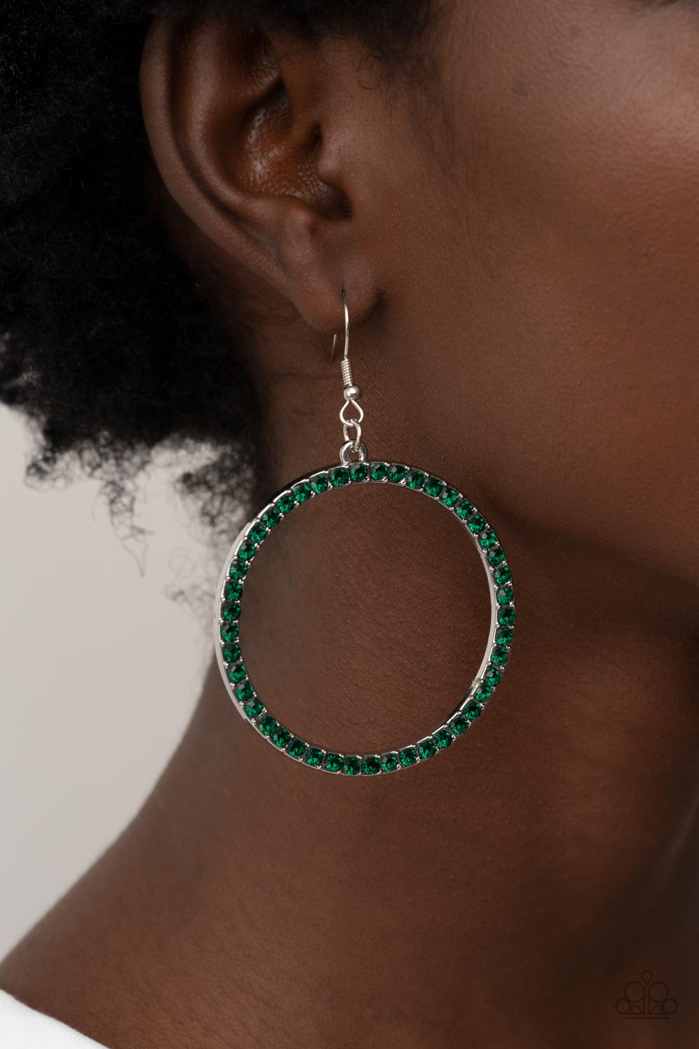 Paparazzi Head-Turning Halo - Green Earrings - Pusher P