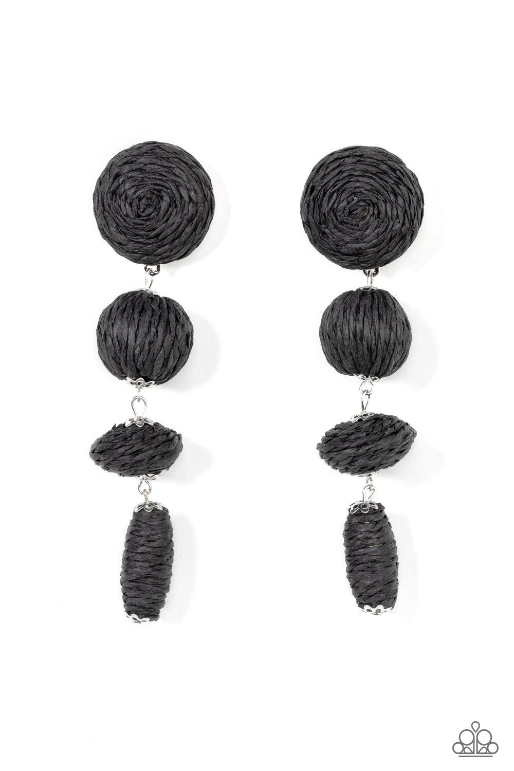Paparazzi Twine Tango - Black Earrings - Pusher P