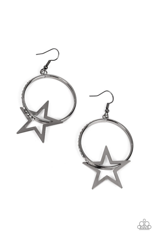 Paparazzi Superstar Showcase - Black Earrings - Pusher P