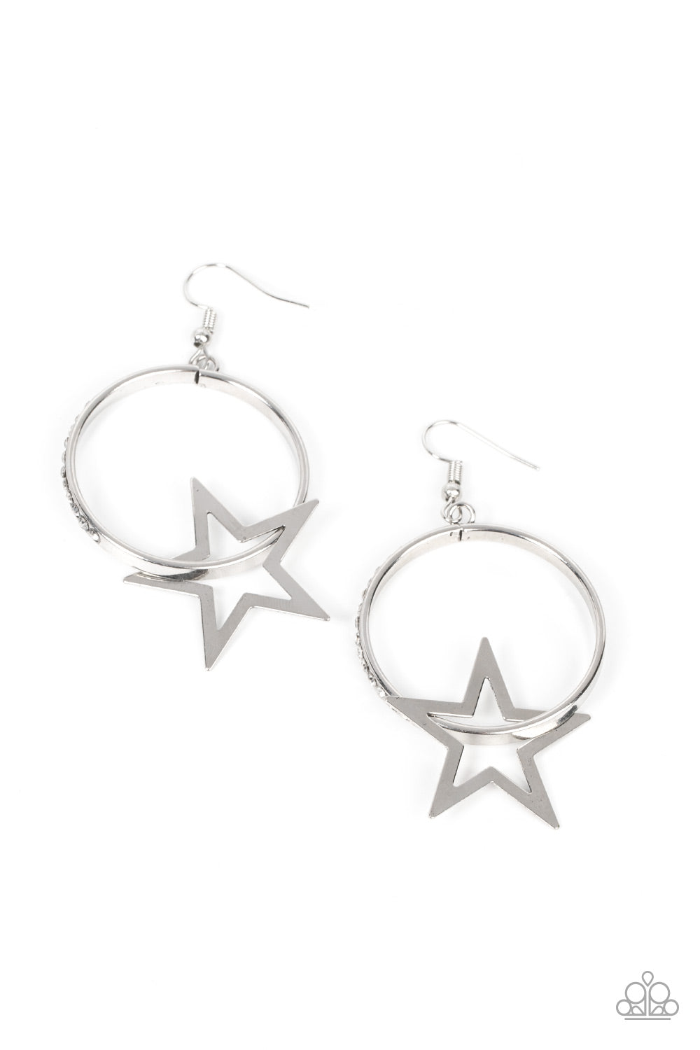 Paparazzi Superstar Showcase - White Earrings - Pusher P