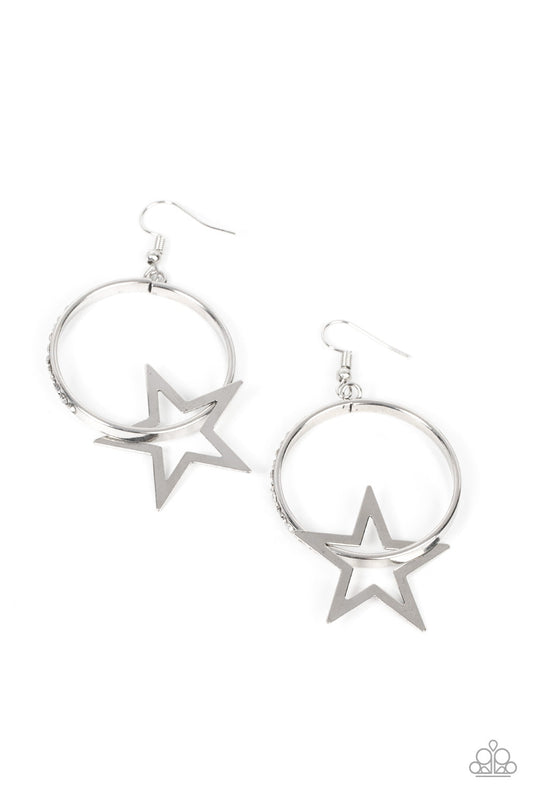 Paparazzi Superstar Showcase - White Earrings - Pusher P
