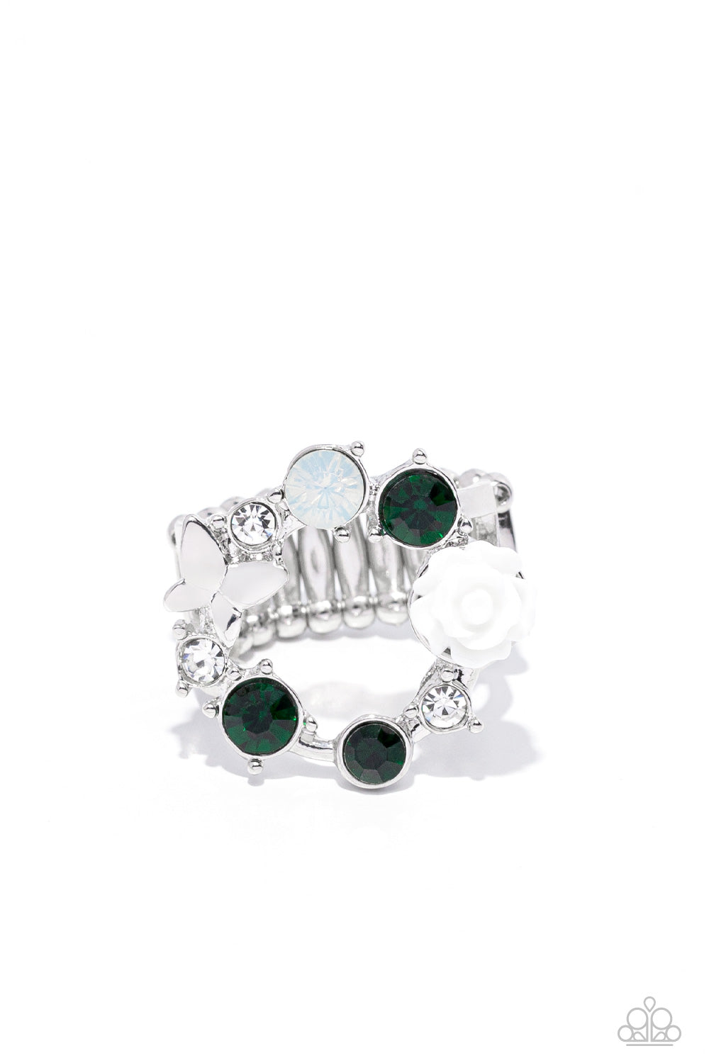 Paparazzi Butterfly Bustle - Green Ring - Pusher P